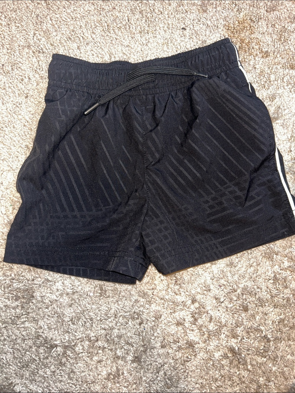 Athletic Works Black Kids' Athletic Shorts with Subtle Diagonal Pattern size 4-5